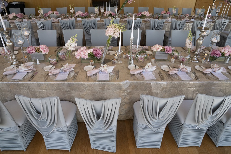 Jack and Jill, William P. Miller Special Events, Marquee Event Rentals, Chameleon Chair Collection, Fanfare, Chameleon Chair, Chloe Chair Cover, Cowl Neck Chair Cover