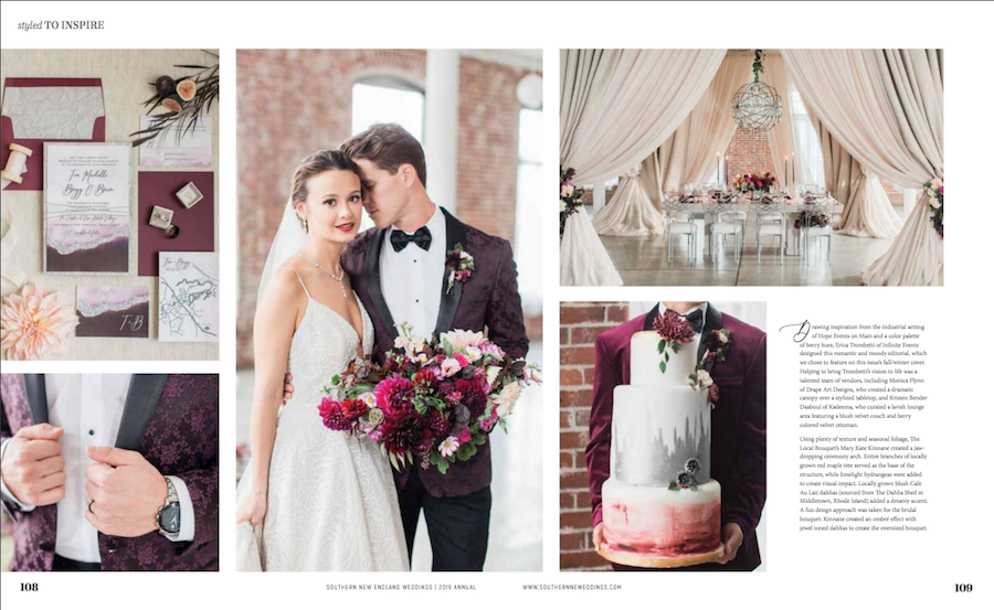Burgundy Wedding Inspiration Featured in Southern New England Wedding Magazine18