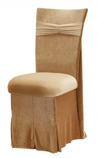 Gold Velvet Empire Chair Cover, Gold Velvet Cushion and Gold Velvet Skirt