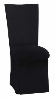 Black Suede Chair Cover with Jewel Belt, Cushion and Skirt