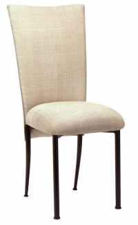 Parchment Linette Chair Cover and Cushion on Brown Legs