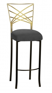 Two Tone Fanfare Barstool with Charcoal Linette Boxed Cushion