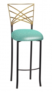 Two Tone Fanfare Barstool with Mermaid Knit Cushion