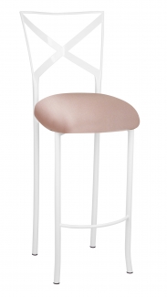 Simply X White Barstool with Blush Street Knit Cushion