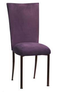 Lilac Suede Chair Cover and Cushion on Brown Legs