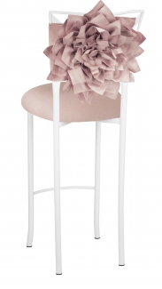 Simply X White Barstool Bloom with Blush Stretch Knit Cushion