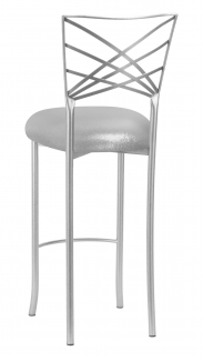 Silver Fanfare Barstool with Metallic Silver Knit Cushion