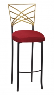 Two Tone Fanfare Barstool with Rhino Red Suede Cushion