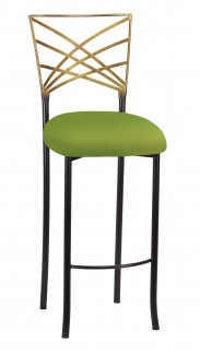 Two Tone Fanfare Barstool with Lime Knit Cushion