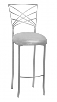 Silver Fanfare Barstool with Metallic Silver Knit Cushion