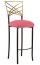 Two Tone Gold Fanfare Barstool with Raspberry Suede Cushion