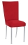 Rhino Red Suede Chair Cover and Cushion on Silver Legs