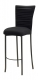 Chloe Black Stretch Knit Barstool Cover with Jewel Band and Cushion on Brown Legs