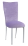 Lavender Velvet Cowl Neck Chair Cover and Cushion on Silver Legs