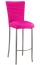 Chloe Hot Pink Stretch Knit Barstool Cover and Cushion on Silver Legs