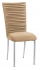 Chloe Beige Stretch Knit Chair Cover and Cushion on Silver Legs