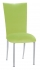 Lime Green Velvet Chair Cover and Cushion on Silver Legs
