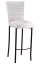 Chloe White Stretch Knit Barstool Cover and Cushion on Brown Legs