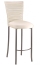 Chloe Ivory Stretch Knit Barstool Cover and Cushion on Silver Legs