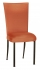 Orange Taffeta Chair Cover with Boxed Cushion on Brown Legs