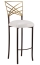 Two Tone Gold Fanfare Barstool with White Leatherette Cushion