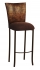Bronze Croc Barstool Cover with Chocolate Suede Cushion on Brown Legs