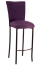 Lilac Suede Barstool Cover and Cushion on Brown Legs