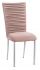 Chloe Blush Stretch Knit Chair Cover and Cushion on Silver Legs