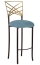 Two Tone Gold Fanfare Barstool with Ice Blue Suede Cushion
