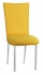 Chloe Bright Yellow Stretch Knit Chair Cover and Cushion on Silver Legs