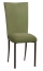 Sage Suede Chair Cover and Cushion on Brown Legs