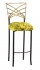 Two Tone Fanfare Barstool with Yellow Paint Splatter Knit Cushion