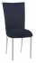 Navy Suede Chair Cover and Cushion on Silver Legs