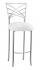 Silver Fanfare Barstool with White Lace over White Knit Cushion