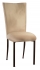 Champagne Deore Chair Cover with Buttercream Cushion on Brown Legs