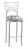 Silver Fanfare Barstool with White Paint Splatter Knit Cushion