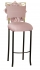 Two Tone Gold Fanfare Barstool Bloom with Blush Stretch Knit Cushion