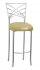 Silver Fanfare Barstool with Metallic Gold Knit Cushion