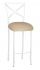 Simply X White Barstool with Champagne Velvet Cushion