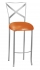 Simply X Barstool with Metallic Orange Stretch Knit Cushion