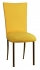 Chloe Bright Yellow Stretch Knit Chair Cover and Cushion on Brown Legs