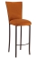 Copper Suede Barstool Cover and Cushion on Brown Legs