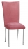 Raspberry Suede Chair Cover with Jewel Belt and Cushion on Silver Legs