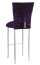Eggplant Velvet Chloe Chair Cover with Eggplant Hat and Tassel with cushion on Silver Legs
