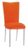 Orange Velvet Chair Cover and Cushion on Silver Legs