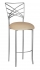 Silver Fanfare Barstool with Champagne Velvet Cushion