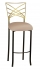 Two Tone Gold Fanfare Barstool with Cappuccino Stretch Knit Cushion