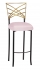Two Tone Fanfare Barstool with Soft Pink Satin Boxed Cushion