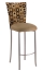 Concentric Circle Barstool Cover with Camel Suede Cushion on Silver Legs