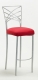 Silver Fanfare Barstool with Red Stretch Knit Cushion